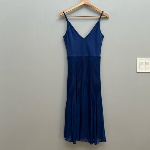 Aritzia Dresses & Skirts - Aritzia Wilfred Royal Blue Strappy Bodysuit Midi Daphne Dress Size S